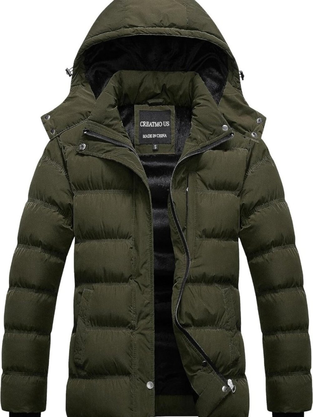 Cozy Waterproof Winter Coat - Padded Puffy Ski Jacket with Detachable Hood